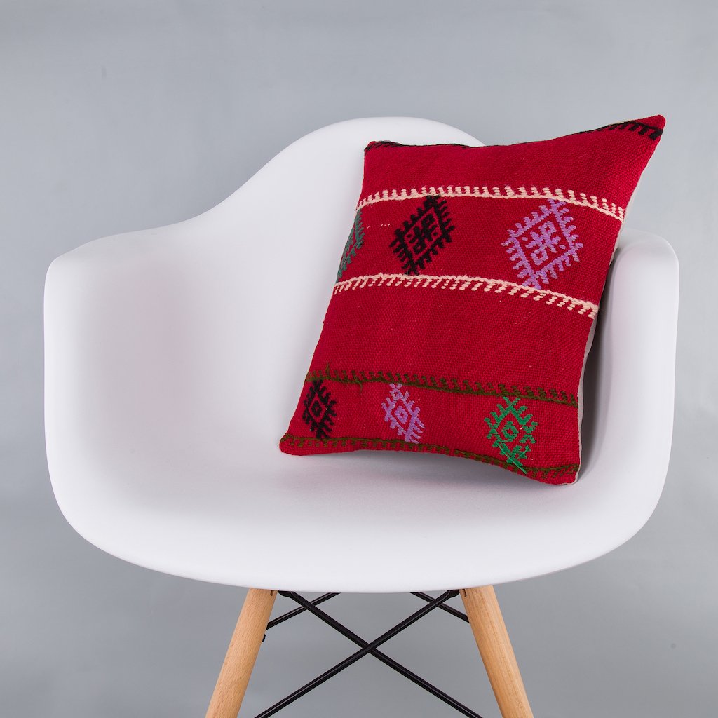 Tribal_Multiple Color_Kilim Pillow Cover_16x16_Z1007_7593