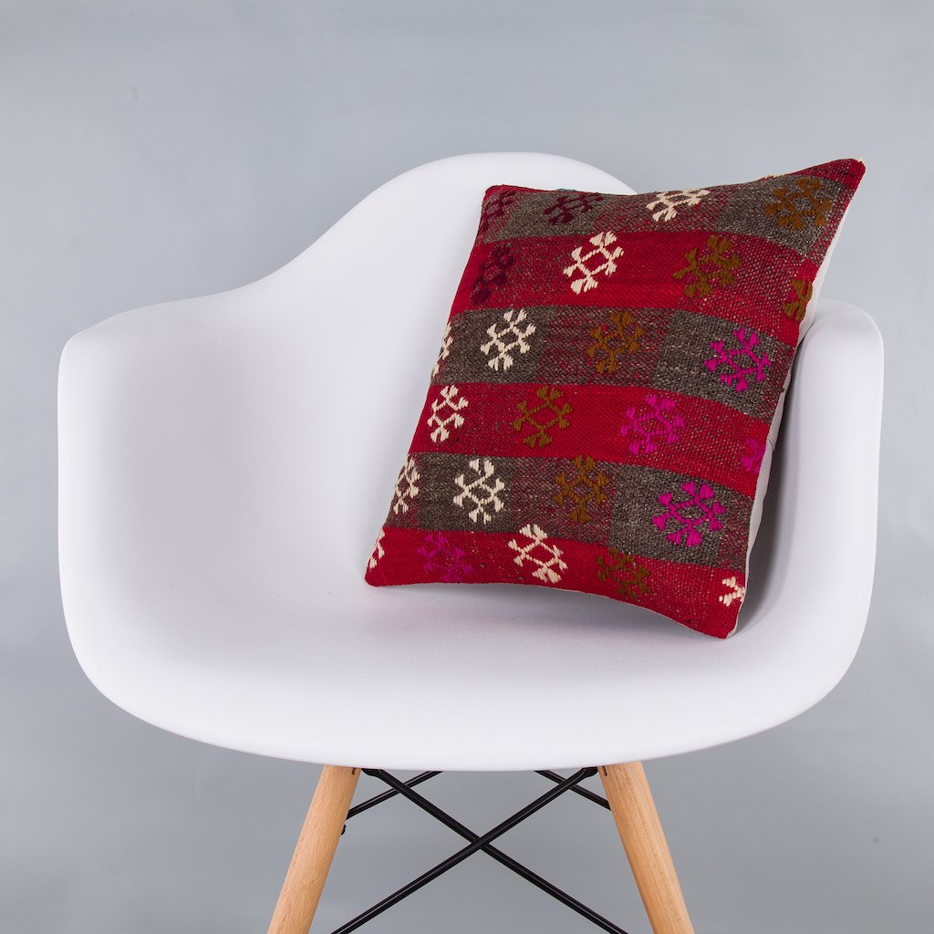 Tribal_Multiple Color_Kilim Pillow Cover_16x16_Z1007_7599
