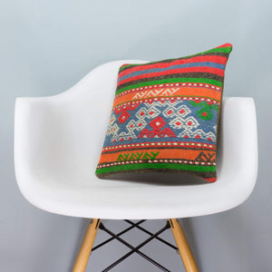 Anatolian Multi Color Kilim Pillow Cover 16x16 3644 - kilimpillowstore
 - 1