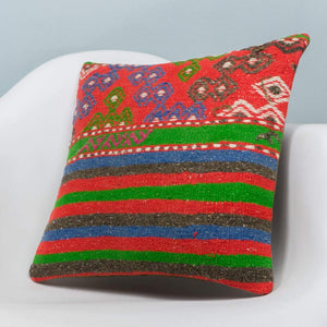 Anatolian Multi Color Kilim Pillow Cover 16x16 3649 - kilimpillowstore
 - 2