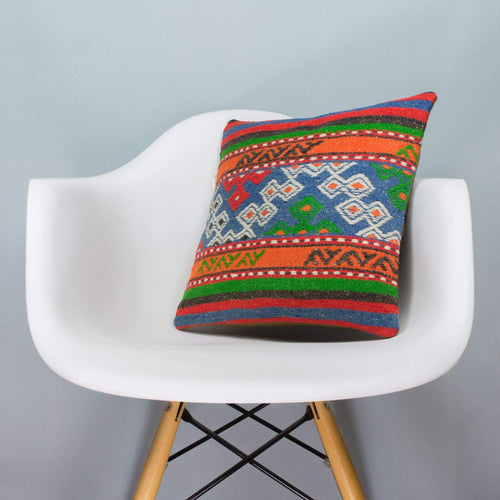 Anatolian Multi Color Kilim Pillow Cover 16x16 3656 - kilimpillowstore
 - 1