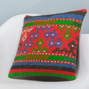 Anatolian Multi Color Kilim Pillow Cover 16x16 3657 - kilimpillowstore
 - 2