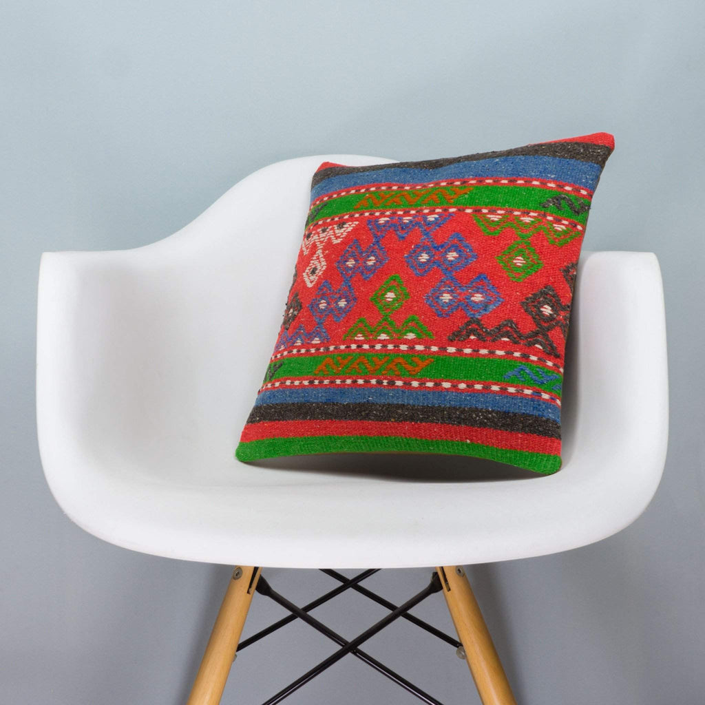 Anatolian Multi Color Kilim Pillow Cover 16x16 3657 - kilimpillowstore
 - 1