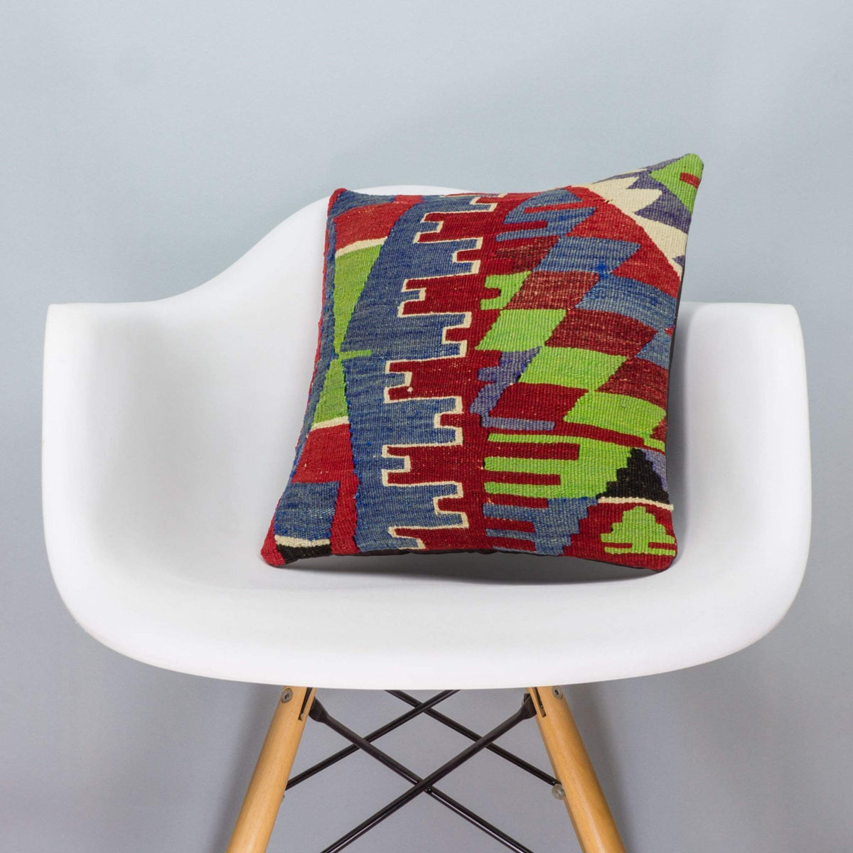 Chevron Multi Color Kilim Pillow Cover 16x16 3275 - kilimpillowstore
 - 1