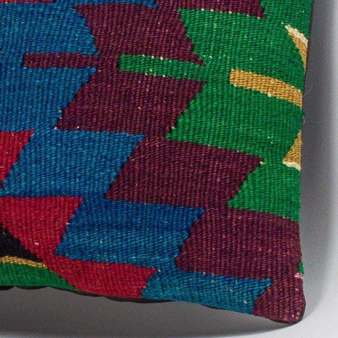 Chevron Multi Color Kilim Pillow Cover 16x16 3277 - kilimpillowstore
 - 3