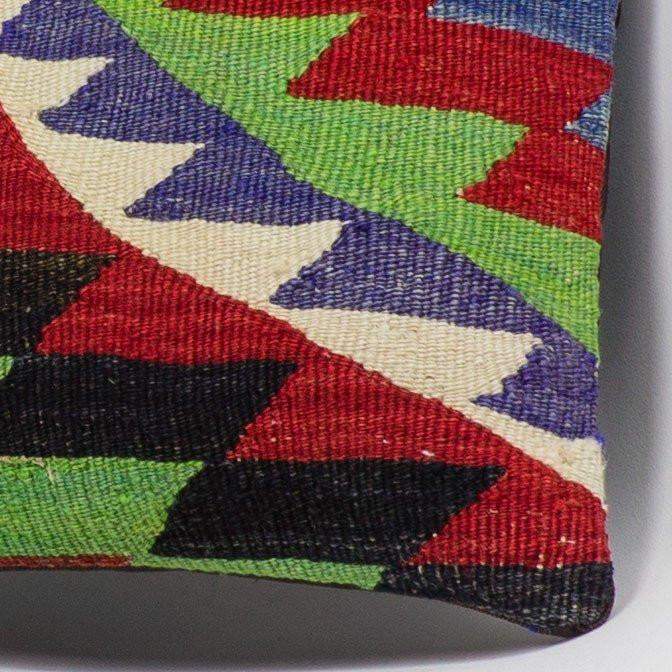 Chevron Multi Color Kilim Pillow Cover 16x16 3284 - kilimpillowstore
 - 3