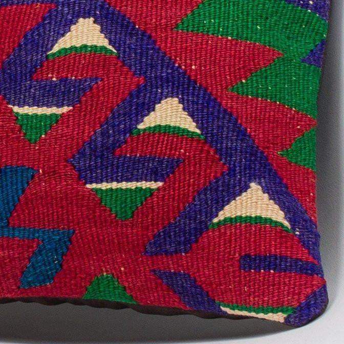 Chevron Multi Color Kilim Pillow Cover 16x16 3287 - kilimpillowstore
 - 3