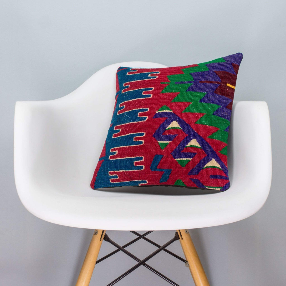 Chevron Multi Color Kilim Pillow Cover 16x16 3287 - kilimpillowstore
 - 1