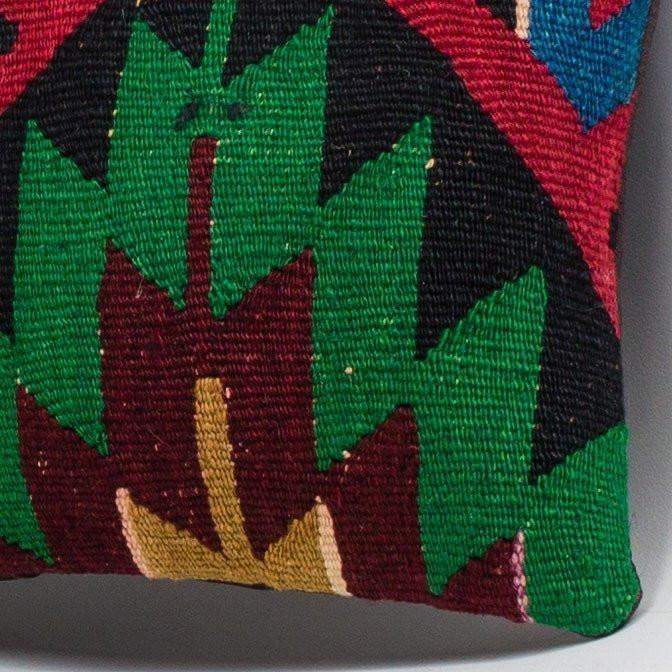 Chevron Multi Color Kilim Pillow Cover 16x16 3290 - kilimpillowstore
 - 3