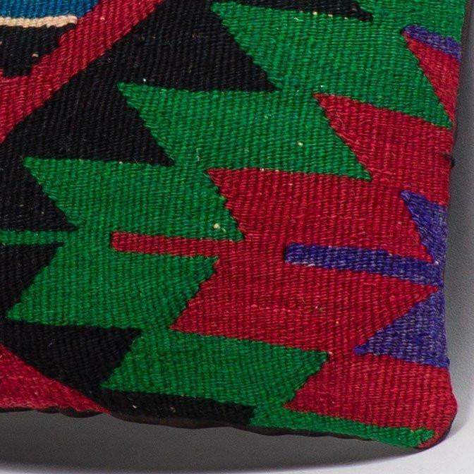 Chevron Multi Color Kilim Pillow Cover 16x16 3291 - kilimpillowstore
 - 3