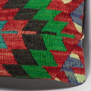 Chevron Multi Color Kilim Pillow Cover 16x16 3304 - kilimpillowstore
 - 3