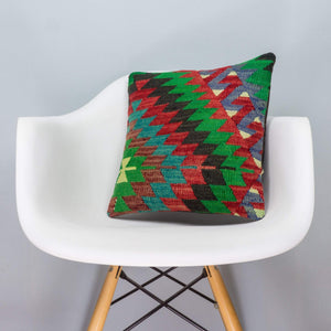 Chevron Multi Color Kilim Pillow Cover 16x16 3304 - kilimpillowstore
 - 1