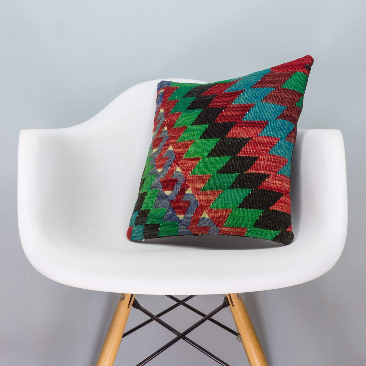 Chevron Multi Color Kilim Pillow Cover 16x16 3305 - kilimpillowstore
 - 1
