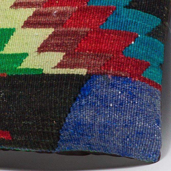 Chevron Multi Color Kilim Pillow Cover 16x16 3309 - kilimpillowstore
 - 3