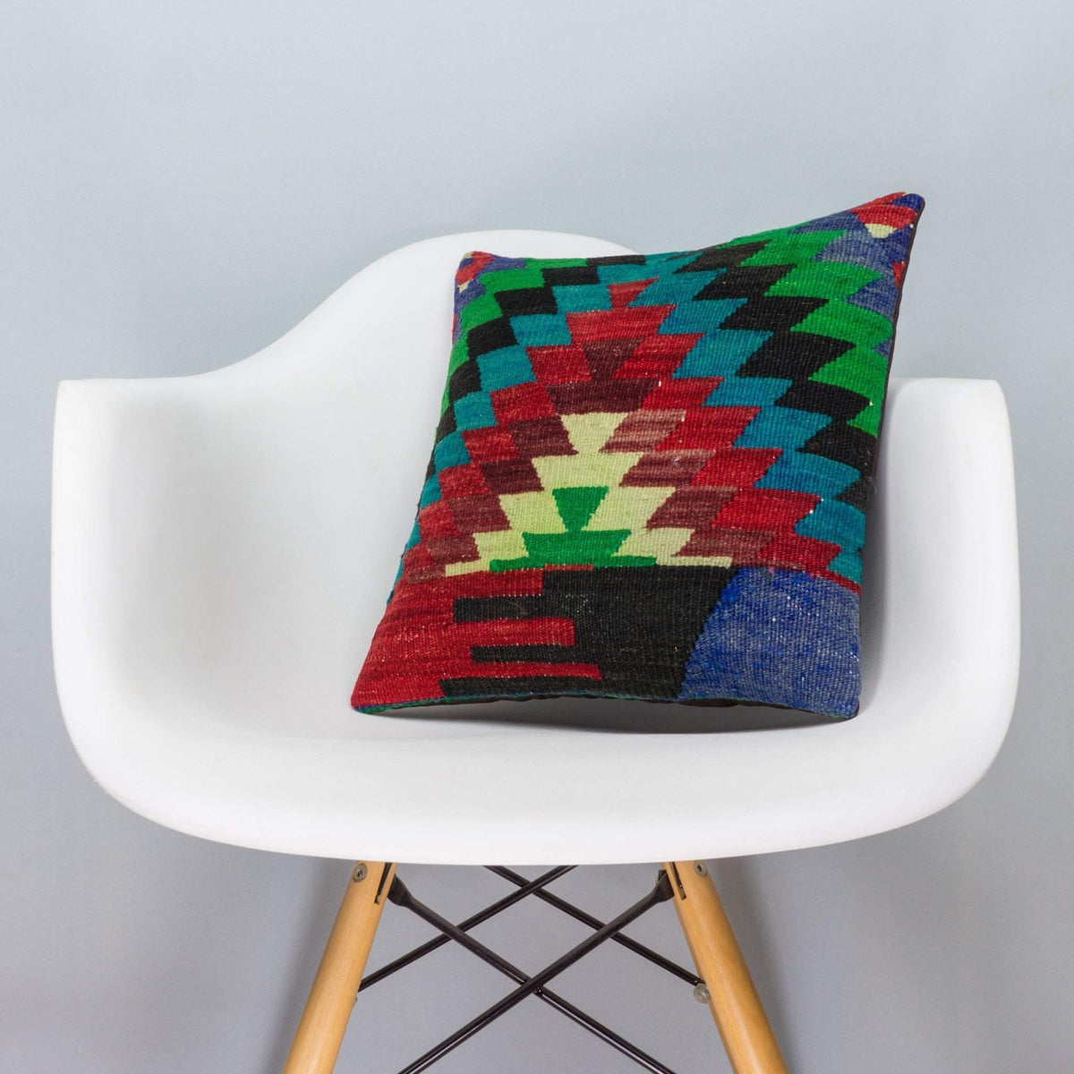 Chevron Multi Color Kilim Pillow Cover 16x16 3309 - kilimpillowstore
 - 1