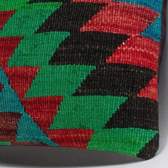 Chevron Multi Color Kilim Pillow Cover 16x16 3310 - kilimpillowstore
 - 3