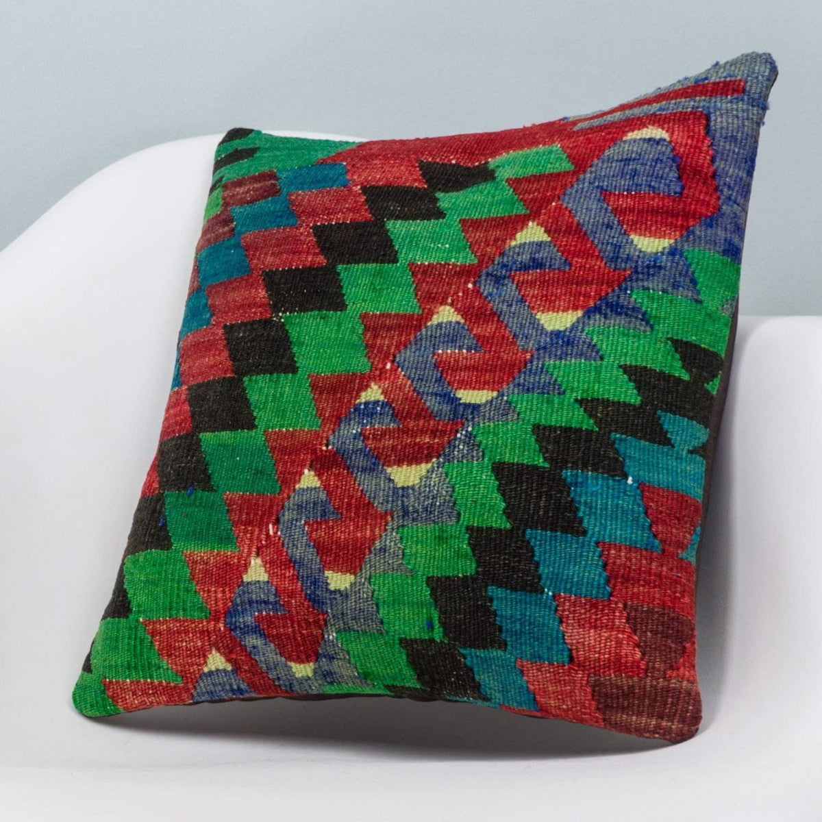 Chevron Multi Color Kilim Pillow Cover 16x16 3311 - kilimpillowstore
 - 2