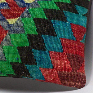 Chevron Multi Color Kilim Pillow Cover 16x16 3311 - kilimpillowstore
 - 3