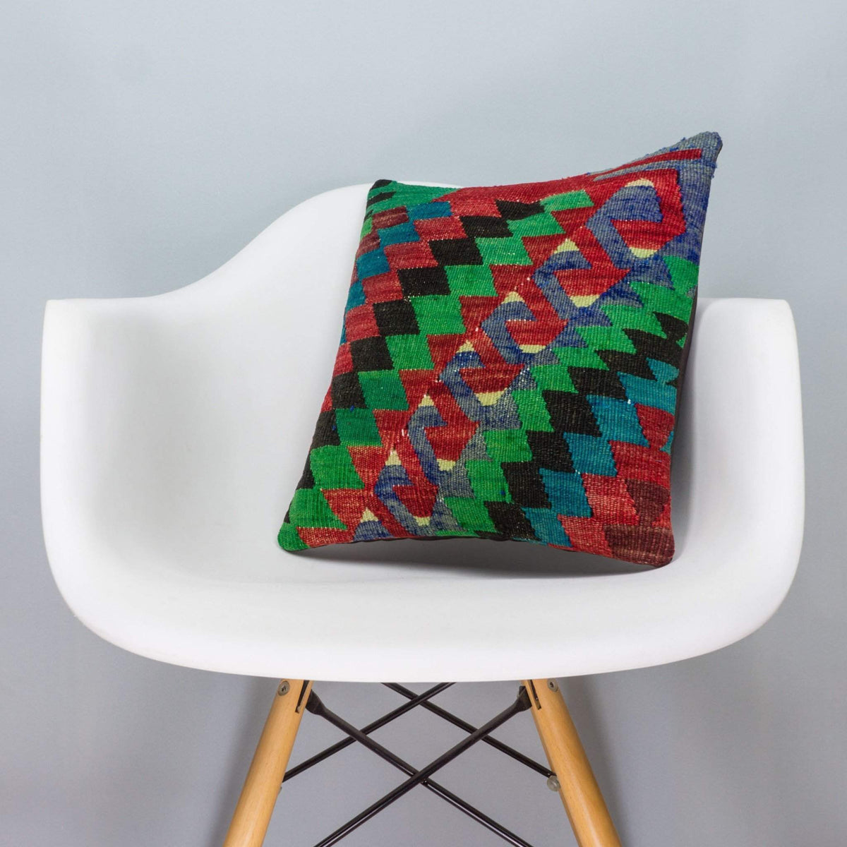 Chevron Multi Color Kilim Pillow Cover 16x16 3311 - kilimpillowstore
 - 1