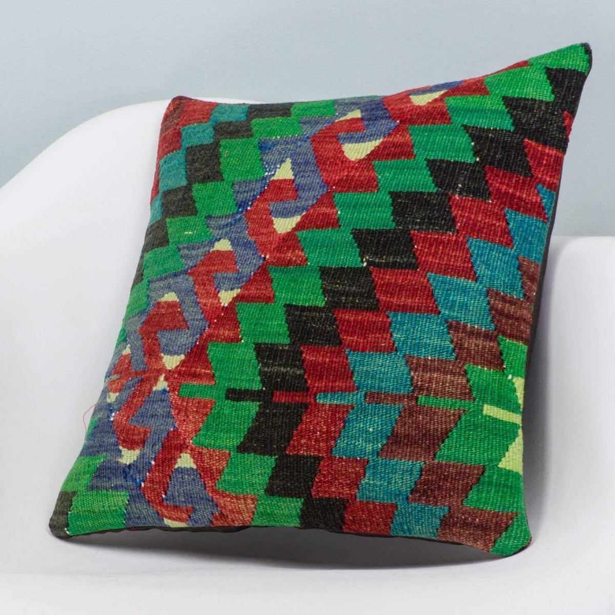 Chevron Multi Color Kilim Pillow Cover 16x16 3313 - kilimpillowstore
 - 2