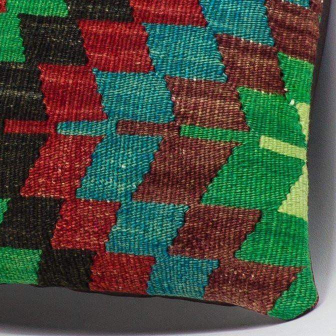 Chevron Multi Color Kilim Pillow Cover 16x16 3313 - kilimpillowstore
 - 3