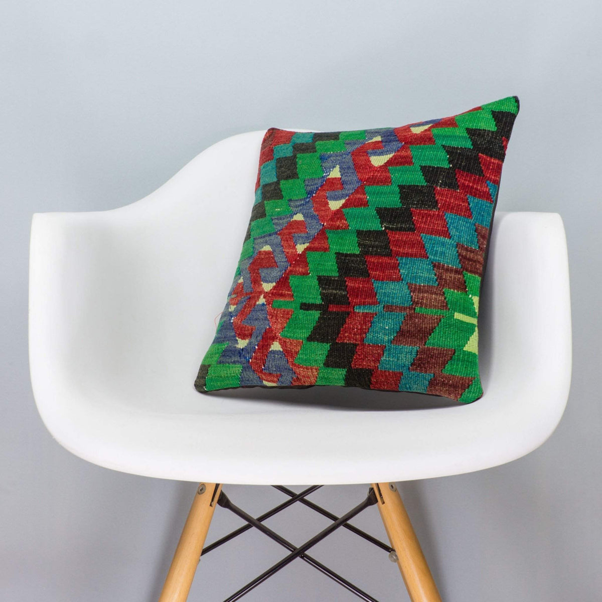 Chevron Multi Color Kilim Pillow Cover 16x16 3313 - kilimpillowstore
 - 1
