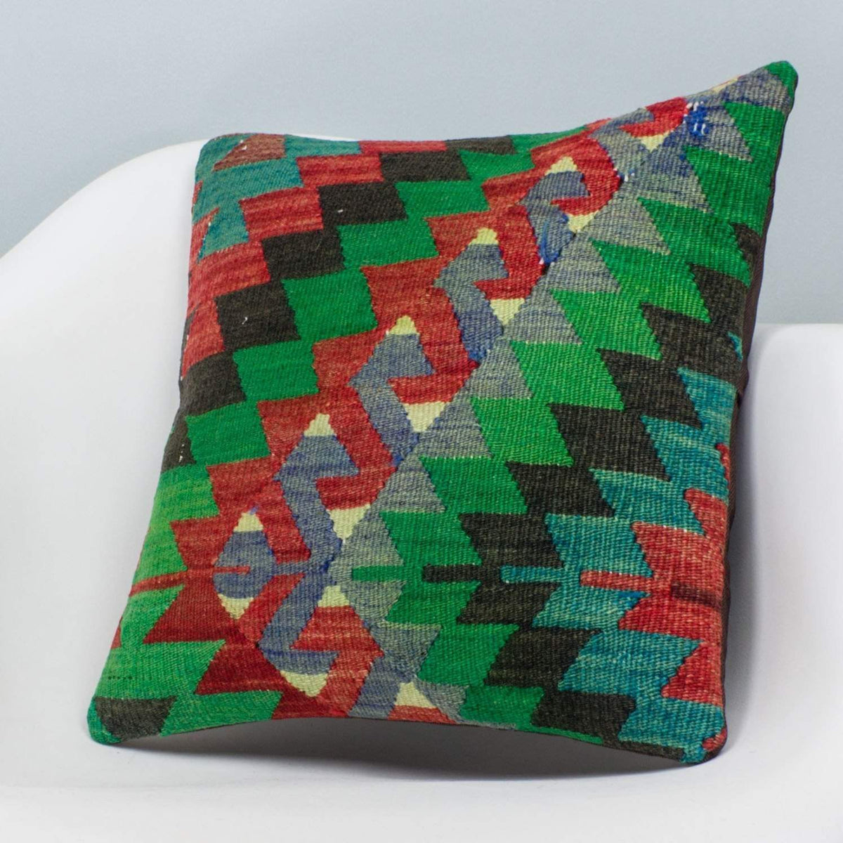 Chevron Multi Color Kilim Pillow Cover 16x16 3317 - kilimpillowstore
 - 2