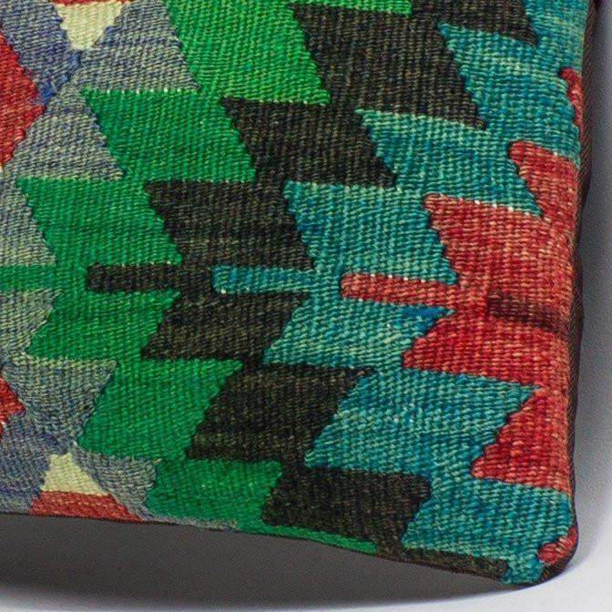 Chevron Multi Color Kilim Pillow Cover 16x16 3317 - kilimpillowstore
 - 3