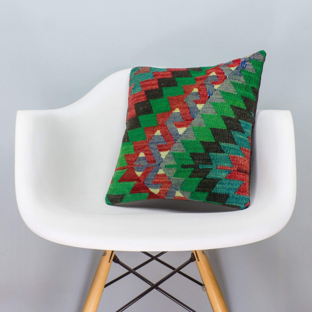 Chevron Multi Color Kilim Pillow Cover 16x16 3317 - kilimpillowstore
 - 1