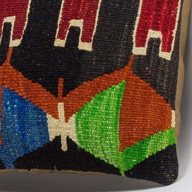 Chevron Multi Color Kilim Pillow Cover 16x16 3328 - kilimpillowstore
 - 3