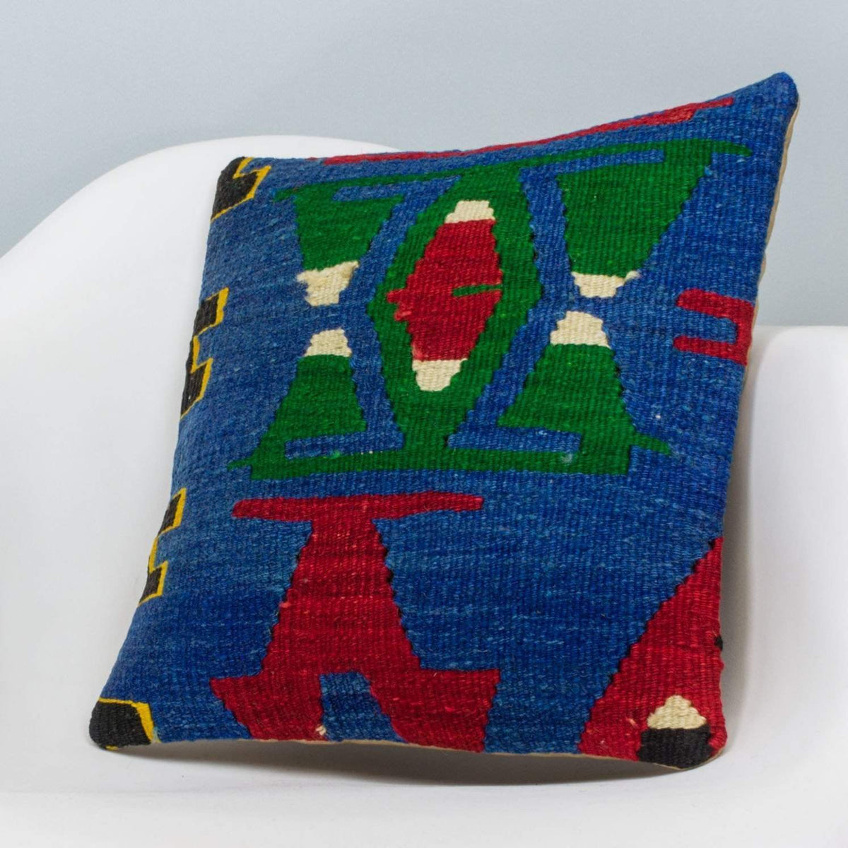 Chevron Multi Color Kilim Pillow Cover 16x16 3342 - kilimpillowstore
 - 2