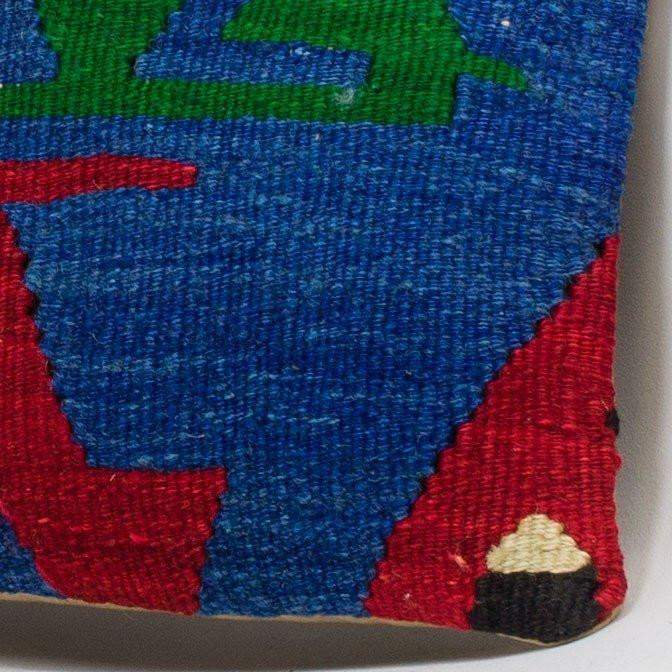 Chevron Multi Color Kilim Pillow Cover 16x16 3342 - kilimpillowstore
 - 3