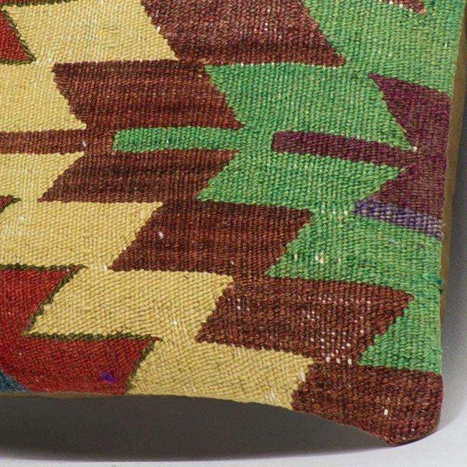 Chevron Multi Color Kilim Pillow Cover 16x16 3699 - kilimpillowstore
 - 3