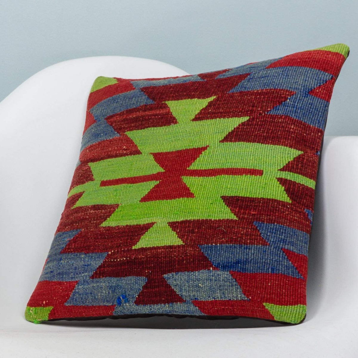 Chevron Multi Color Kilim Pillow Cover 16x16 3972 - kilimpillowstore
 - 2