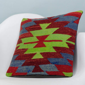 Chevron Multi Color Kilim Pillow Cover 16x16 3972 - kilimpillowstore
 - 2