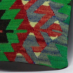 Chevron Multi Color Kilim Pillow Cover 16x16 3978 - kilimpillowstore
 - 3