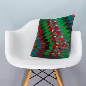 Chevron Multi Color Kilim Pillow Cover 16x16 3978 - kilimpillowstore
 - 1