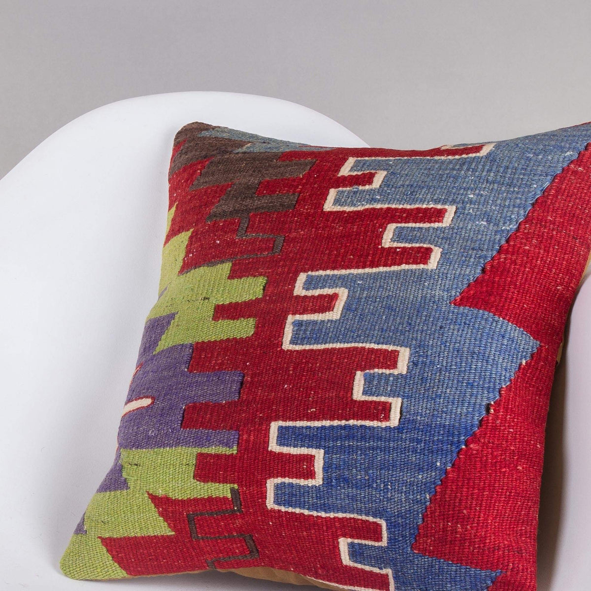 Chevron Multi Color Kilim Pillow Cover 16x16 4949 - kilimpillowstore
 - 2