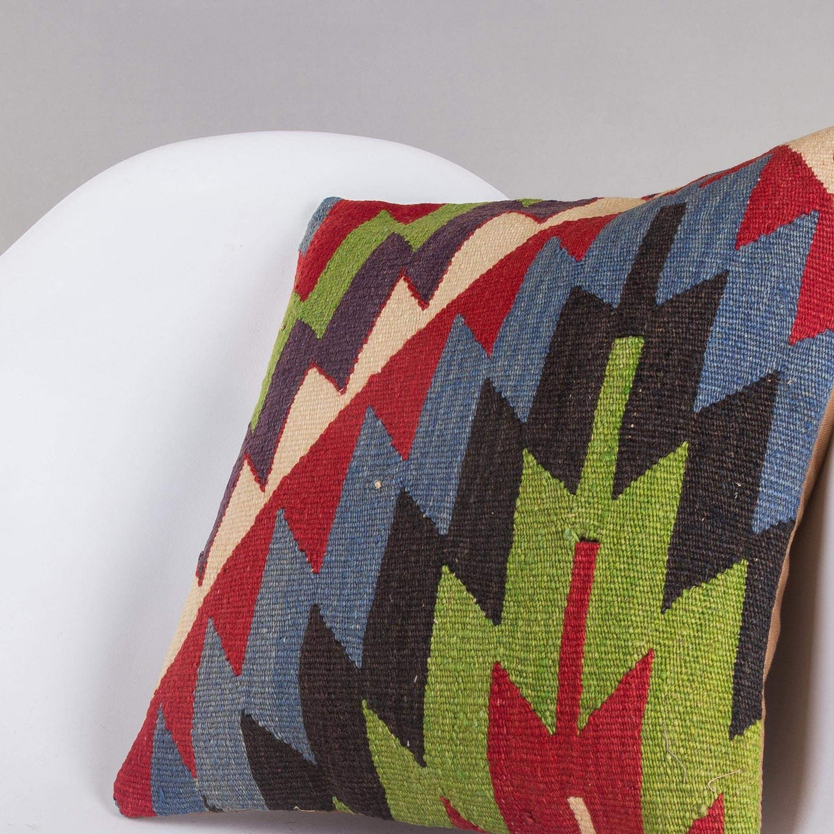 Chevron Multi Color Kilim Pillow Cover 16x16 4960 - kilimpillowstore
 - 2