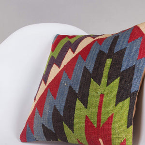 Chevron Multi Color Kilim Pillow Cover 16x16 4960 - kilimpillowstore
 - 2