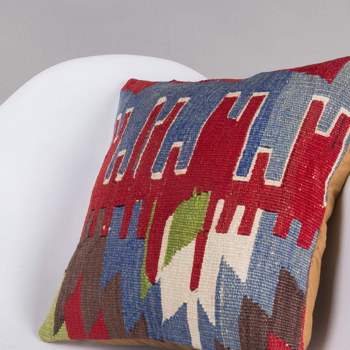 Chevron Multi Color Kilim Pillow Cover 16x16 4975 - kilimpillowstore
 - 2
