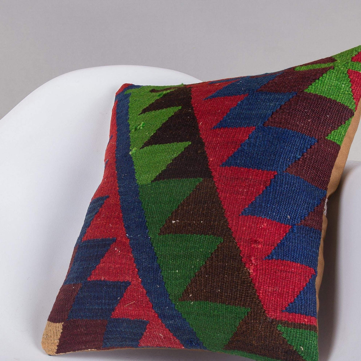 Chevron Multi Color Kilim Pillow Cover 16x16 5056 - kilimpillowstore
 - 2