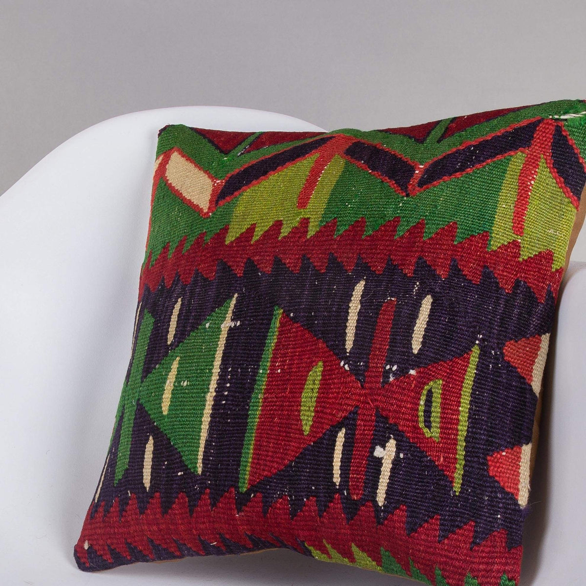 Chevron Multi Color Kilim Pillow Cover 16x16 5065 - kilimpillowstore
 - 2