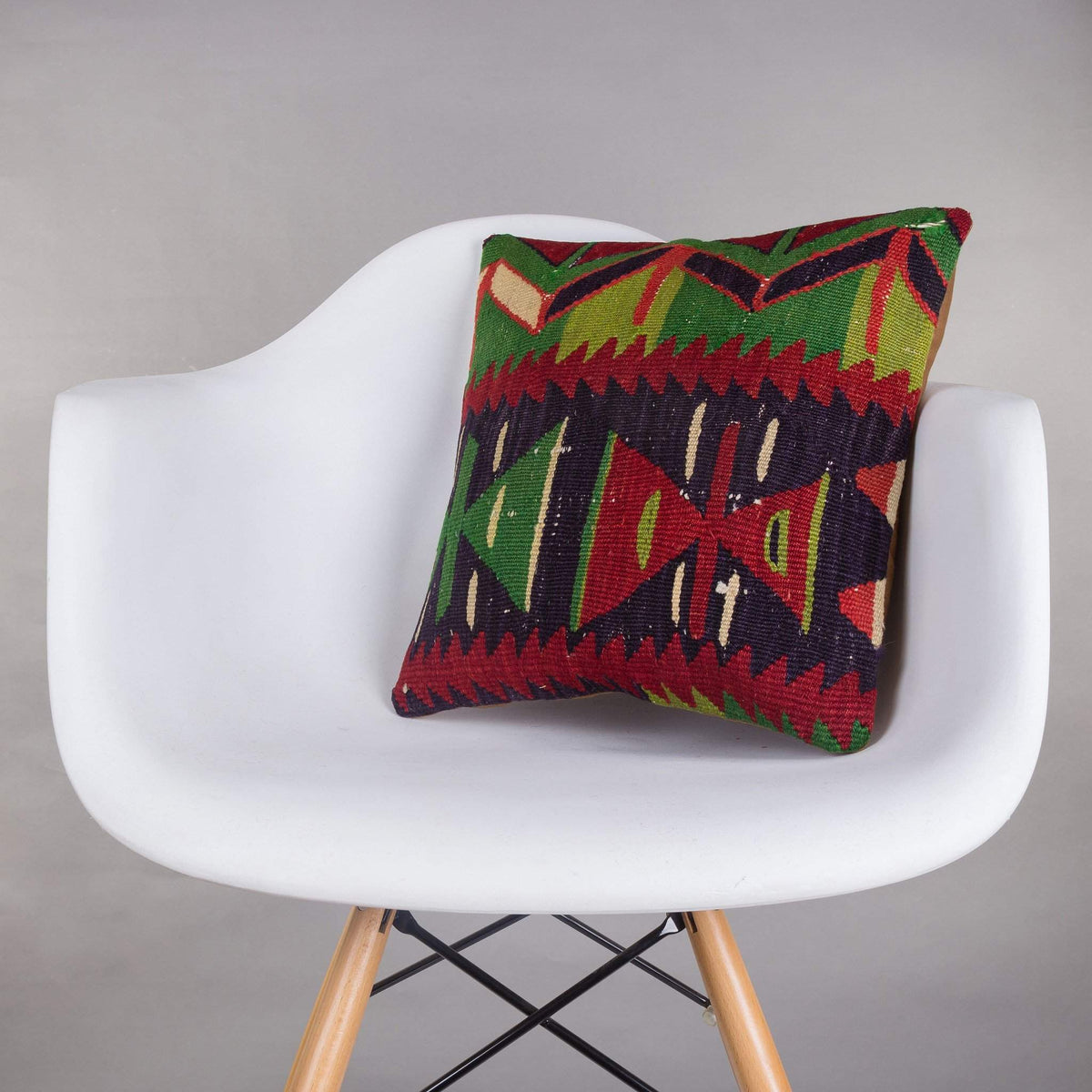 Chevron Multi Color Kilim Pillow Cover 16x16 5065 - kilimpillowstore
 - 1