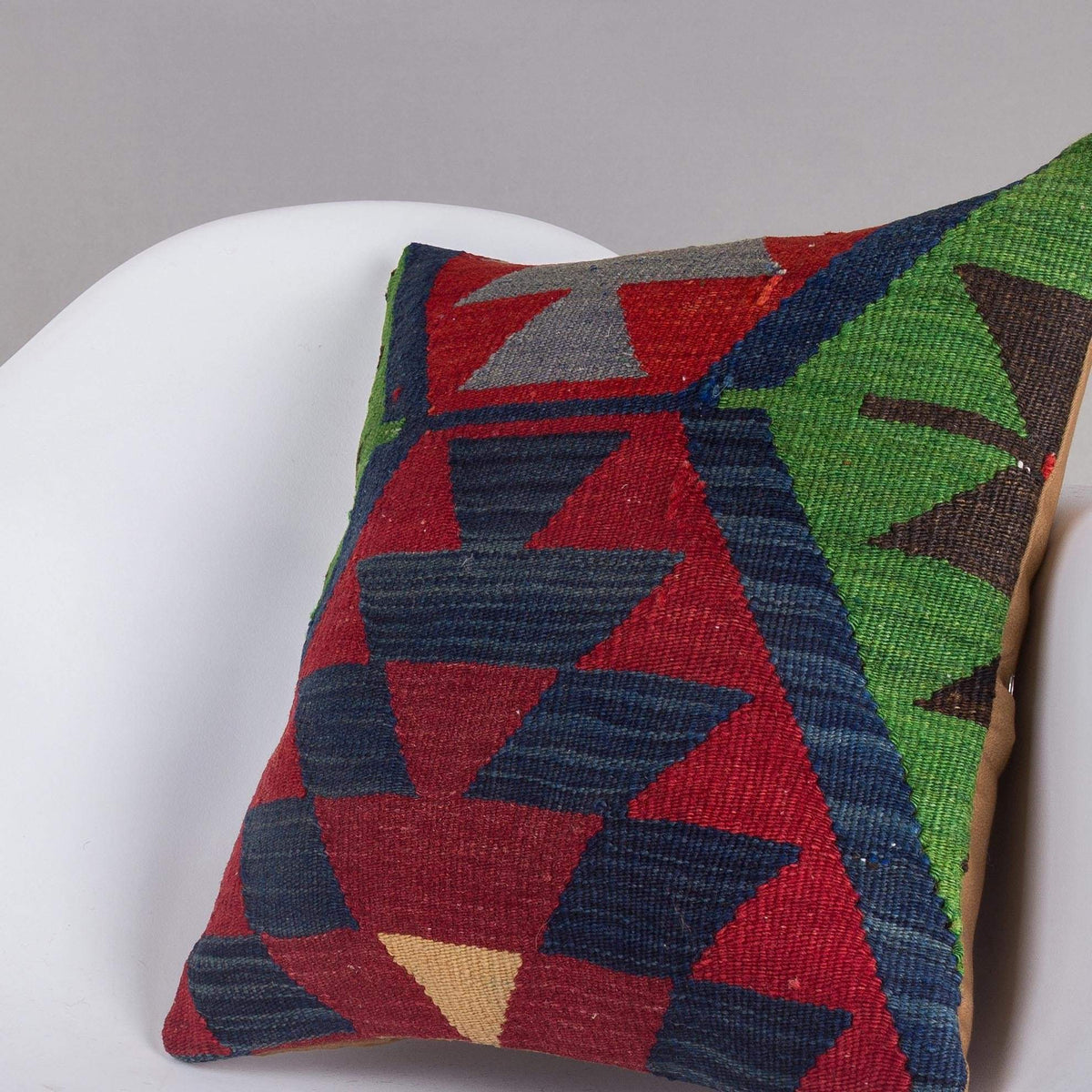 Chevron Multi Color Kilim Pillow Cover 16x16 5080 - kilimpillowstore
 - 2