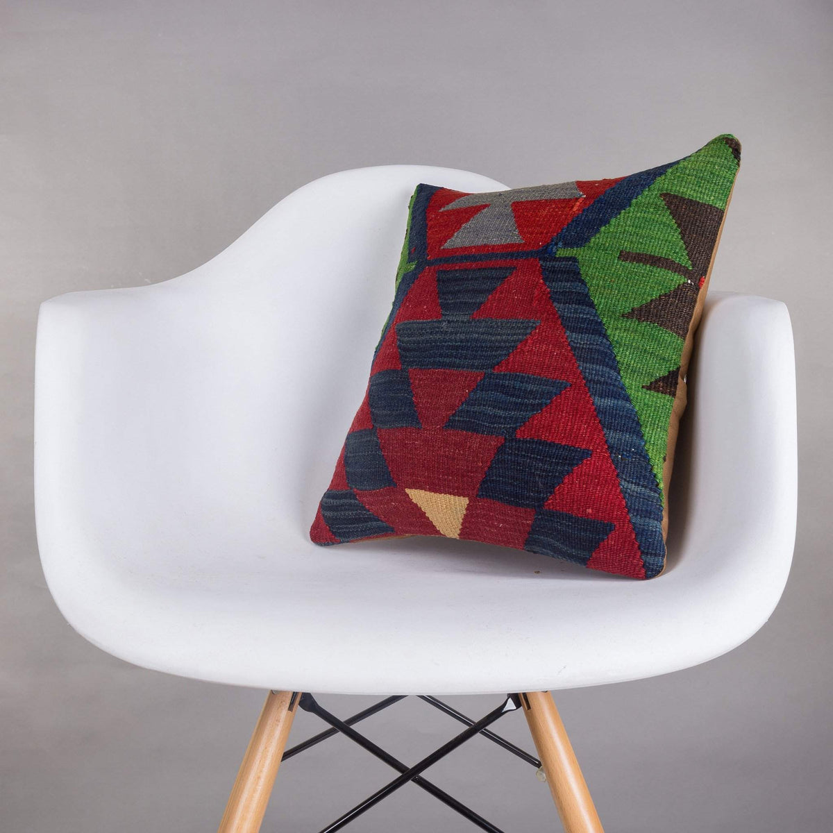 Chevron Multi Color Kilim Pillow Cover 16x16 5080 - kilimpillowstore
 - 1