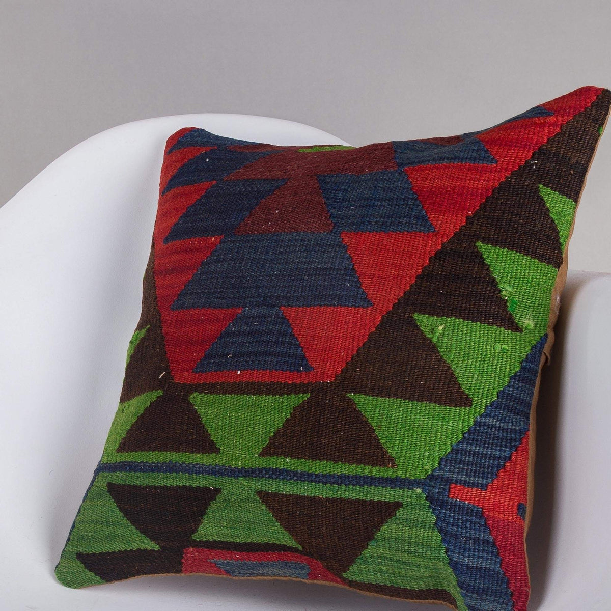 Chevron Multi Color Kilim Pillow Cover 16x16 5091 - kilimpillowstore
 - 2