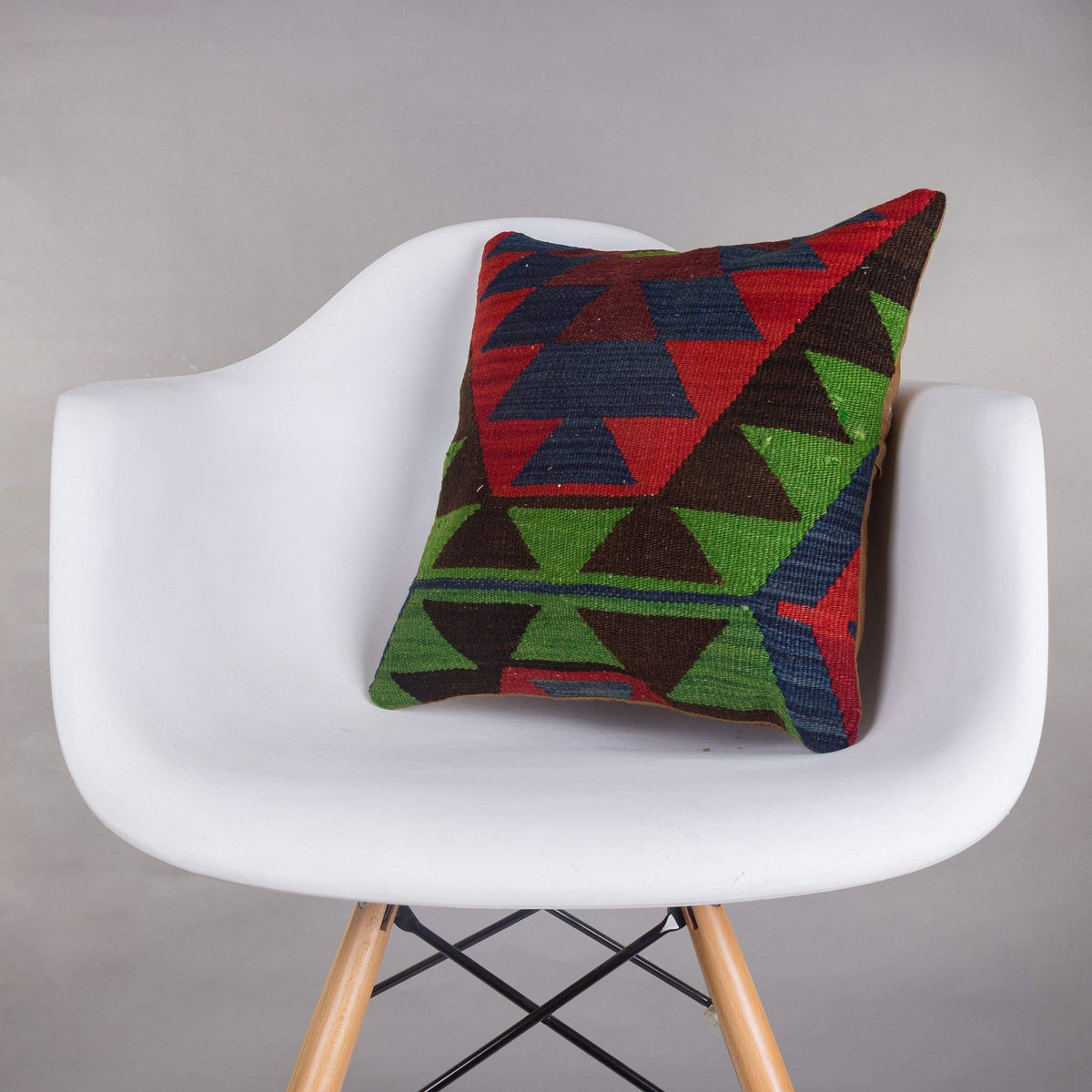 Chevron Multi Color Kilim Pillow Cover 16x16 5091 - kilimpillowstore
 - 1