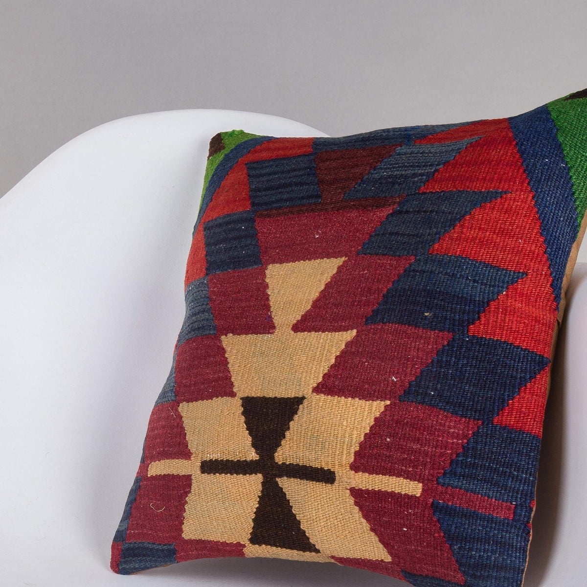 Chevron Multi Color Kilim Pillow Cover 16x16 5092 - kilimpillowstore
 - 2