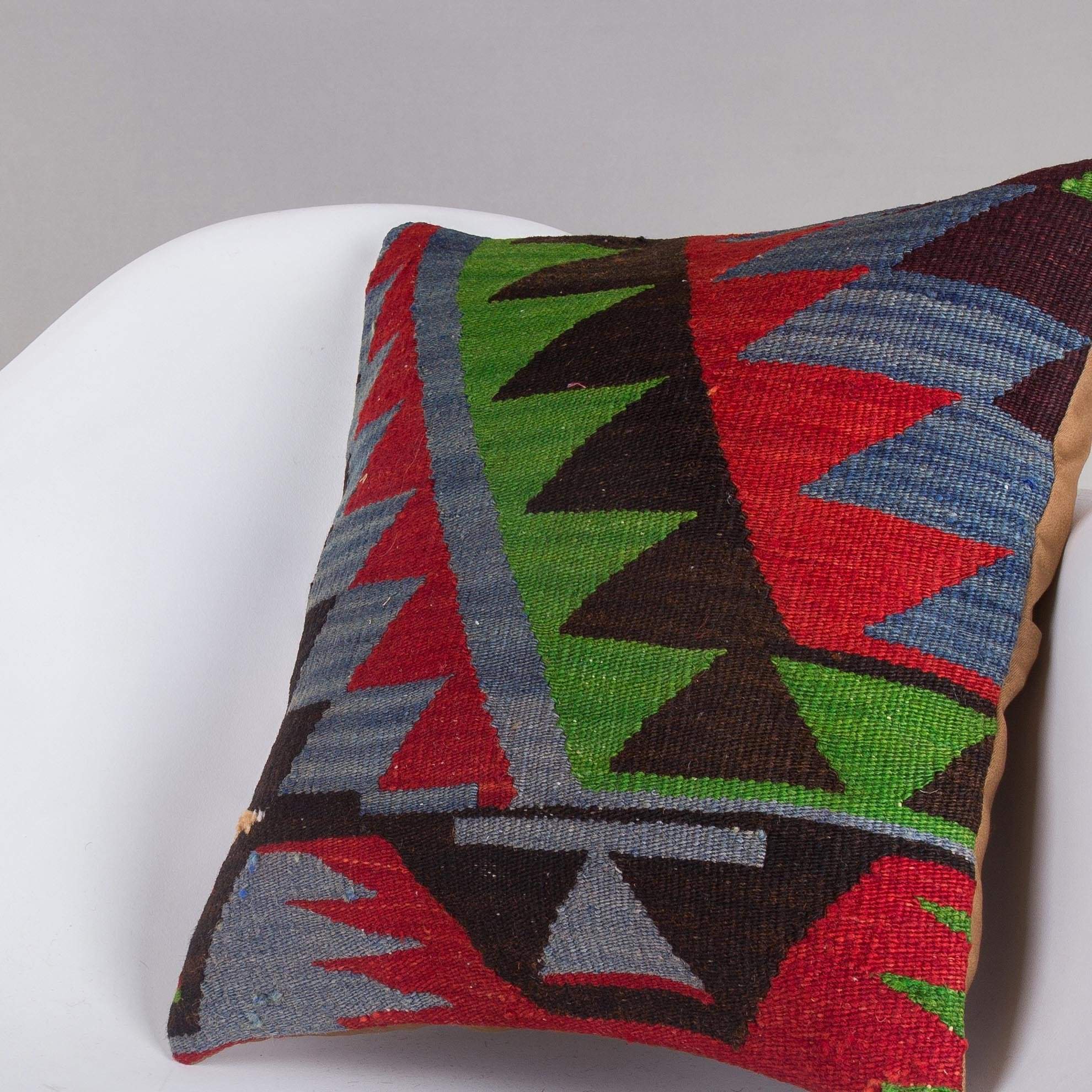 Chevron Multi Color Kilim Pillow Cover 16x16 5095 - kilimpillowstore
 - 2